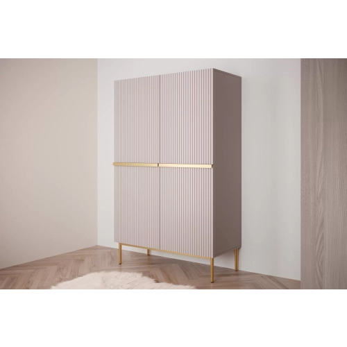 Kredens Szafka Nicole 100 cm - antyczny róż / złote nóżki