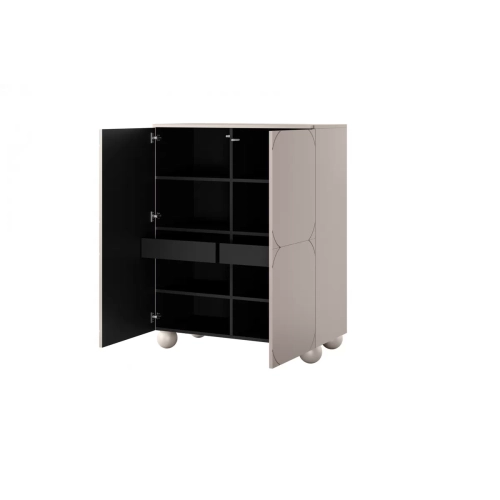 Kredens dwudrzwiowy z dwoma ukrytymi szufladami Sonatia II 120 cm - kaszmir