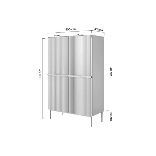 Kredens Szafka Nicole 100 cm - czarny mat / złote nóżki