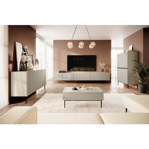 Kredens Szafka Nicole 100 cm - kaszmir  / złote czarne