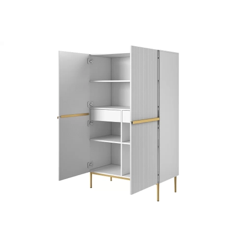 Kredens Szafka Nicole 100 cm - biały mat / złote nóżki
