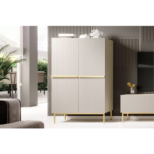 Kredens Szafka Nicole 100 cm - kaszmir / złote nóżki