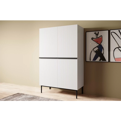 Kredens Szafka Nicole 100 cm - czarny mat  / złote czarne