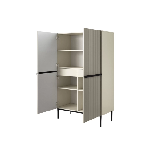 Kredens Szafka Nicole 100 cm - kaszmir  / złote czarne