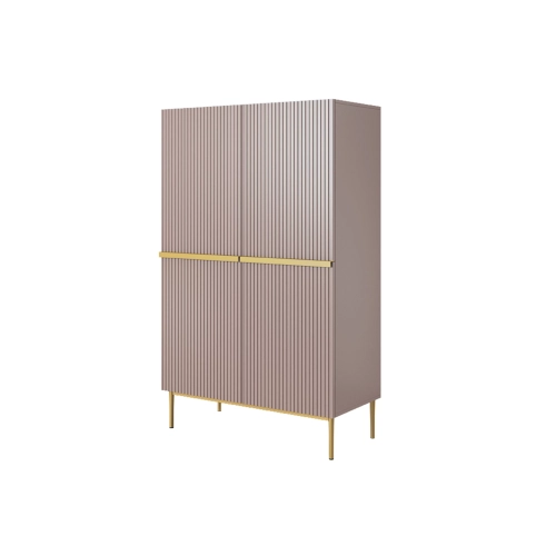 Kredens Szafka Nicole 100 cm - antyczny róż / złote nóżki