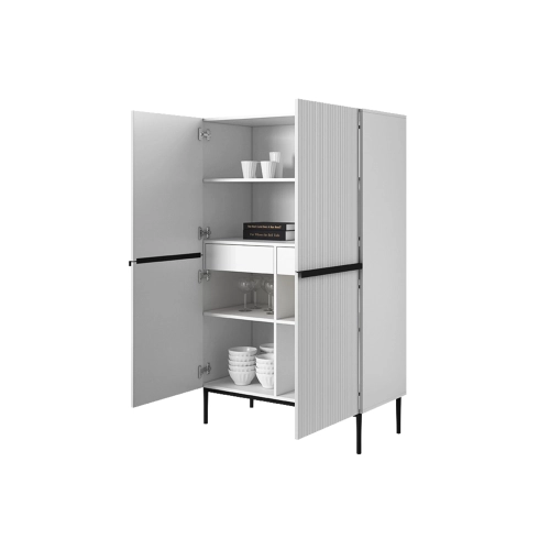 Kredens Szafka Nicole 100 cm - czarny mat  / złote czarne