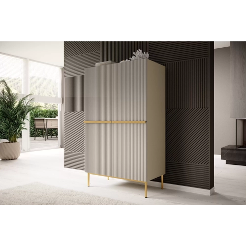 Kredens Szafka Nicole 100 cm - kaszmir / złote nóżki