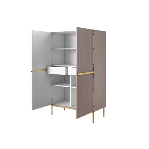 Kredens Szafka Nicole 100 cm - antyczny róż / złote nóżki