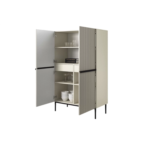 Kredens Szafka Nicole 100 cm - kaszmir  / złote czarne