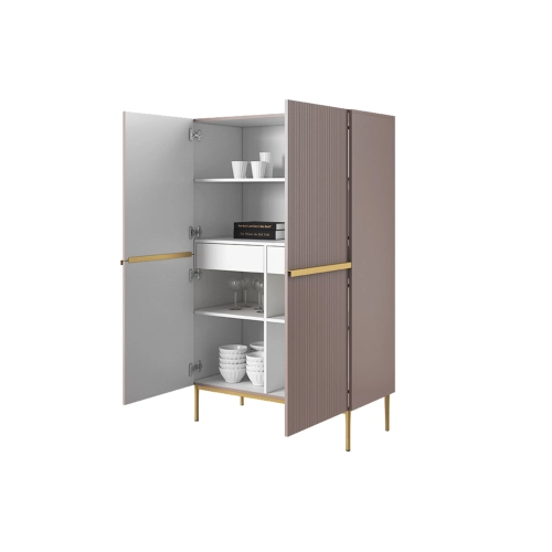 Kredens Szafka Nicole 100 cm - antyczny róż / złote nóżki