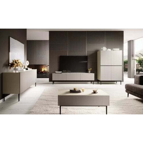 Kredens Szafka Nicole 100 cm - kaszmir  / złote czarne