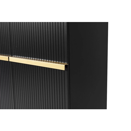 Kredens Szafka Nicole 100 cm - czarny mat / złote nóżki