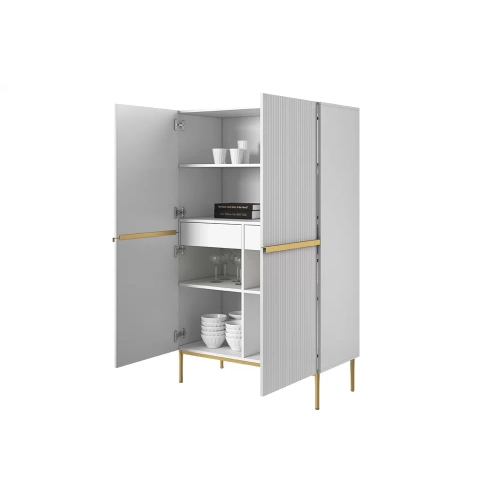 Kredens Szafka Nicole 100 cm - biały mat / złote nóżki