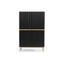 Kredens Szafka Nicole 100 cm - czarny mat / złote nóżki
