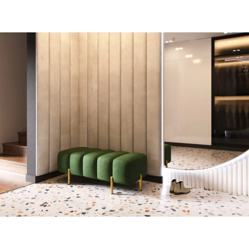 Pufa Bubble tapicerowana – nowoczesna pufa premium – nogi złote / czarne / srebrne