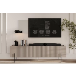 Szafka RTV Malmi 200 cm - kaszmir / crema bianca / czarne nóżki