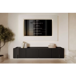 Szafka RTV wisząca Malmi 200 cm - czarny mat / czarny