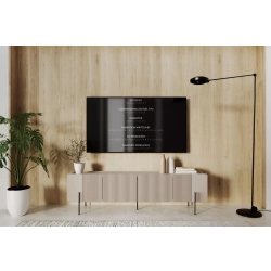 Szafka RTV Malmi 200 cm - kaszmir / czarne nóżki