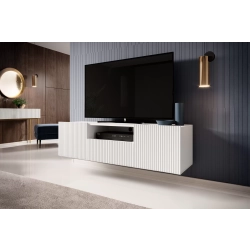 Szafka RTV wisząca Nicole 150 cm z szufladą - biały mat