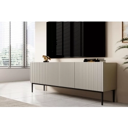 Szafka RTV z szufladą Nicole 150 cm - kaszmir / czarne nóżki