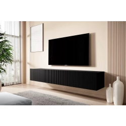 Szafka RTV wisząca Nicole 200 cm z szufladą - czarny mat