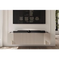 Szafka RTV Malmi 150 cm wisząca - kaszmir / crema bianca / złoty