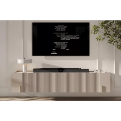 Szafka RTV Malmi 200 cm wisząca - kaszmir / crema bianca / złoty