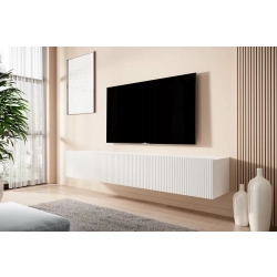 Szafka RTV wisząca Nicole 200 cm z szufladą - biały mat