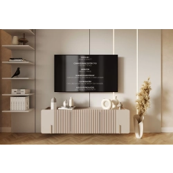 Szafka RTV Malmi 150 cm wisząca - kaszmir / złoty