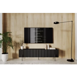 Szafka RTV Malmi 200 cm - czarny mat / czarne nóżki