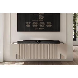 Szafka RTV Malmi 150 cm wisząca - kaszmir / crema bianca / czarny