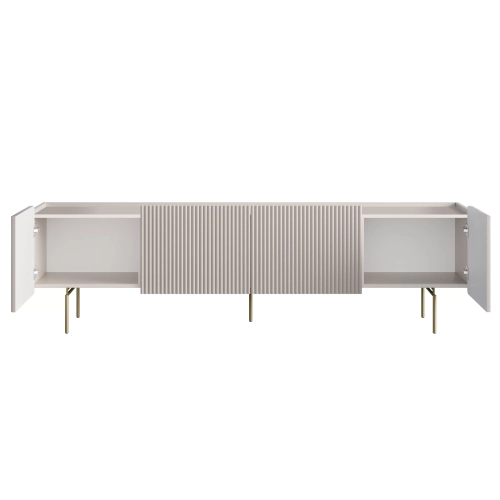 Szafka RTV Malmi 200 cm - kaszmir / złote nóżki
