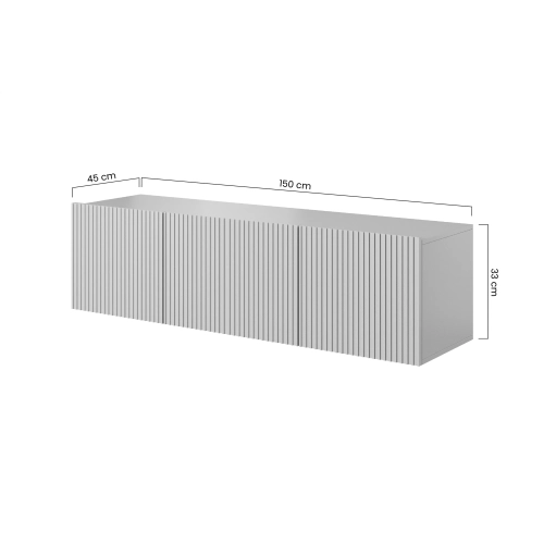 Szafka RTV wisząca Nicole 150 cm z szufladą - czarny / czarny mat