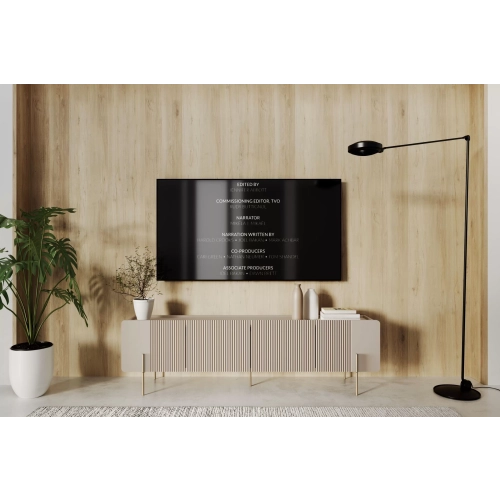 Szafka RTV Malmi 200 cm - kaszmir / złote nóżki