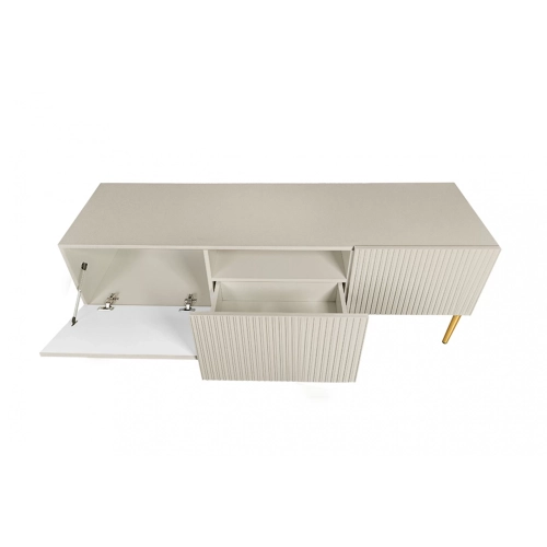 Szafka RTV z szufladą Nicole 150 cm - kaszmir / złote nóżki