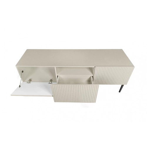 Szafka RTV z szufladą Nicole 150 cm - kaszmir / czarne nóżki