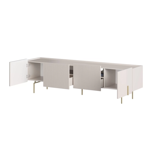 Szafka RTV Malmi 200 cm - kaszmir / złote nóżki