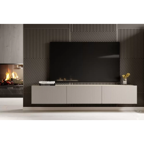 Szafka RTV Nicole 200 cm wisząca z szufladą - kaszmir mat