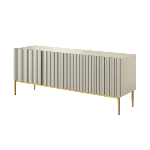 Szafka RTV z szufladą Nicole 150 cm - kaszmir / złote nóżki