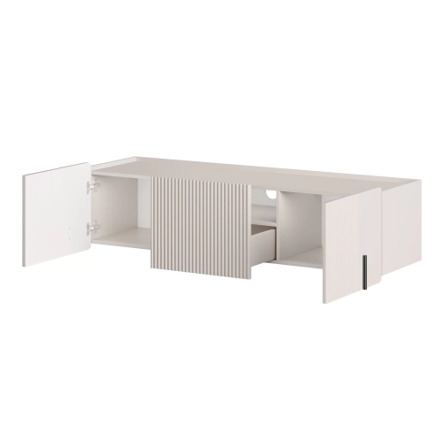 Szafka RTV Malmi 150 cm wisząca - kaszmir / czarny