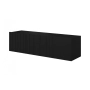 Szafka RTV wisząca Nicole 150 cm z szufladą - czarny / czarny mat