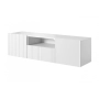Szafka RTV wisząca Nicole 150 cm z szufladą - biały mat