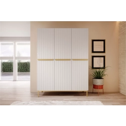 Szafa Nicole 150 cm z półkami - biały mat / złote nóżki