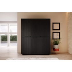 Szafa Nicole 150 cm z półkami - czarny mat / czarne uchwyty