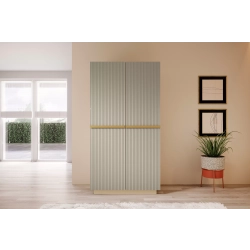 Szafa Nicole 100 cm z półkami - kaszmir / złote uchwyty