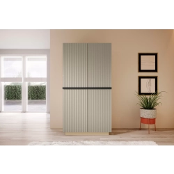 Szafa Nicole 100 cm z półkami - kaszmir / czarne uchwyty