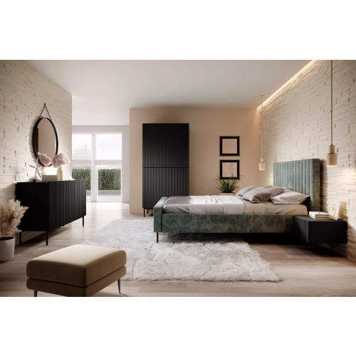 Szafa Nicole 100 cm z półkami - czarny mat / czarne nóżki