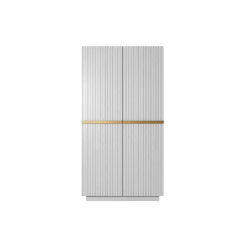 Szafa Nicole 100 cm z półkami - biały mat / złote uchwyty