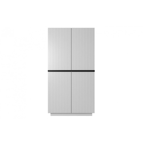 Szafa Nicole 100 cm z półkami - biały mat / czarne uchwyty