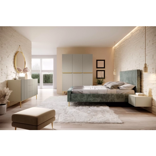 Szafa Nicole 150 cm z półkami - kaszmir / złote nóżki